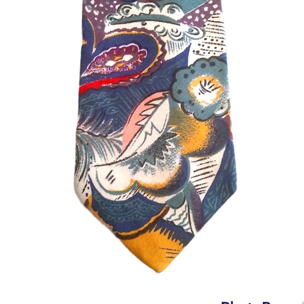 OUTRIGGER necktie 100% cotton 55 inches long blue